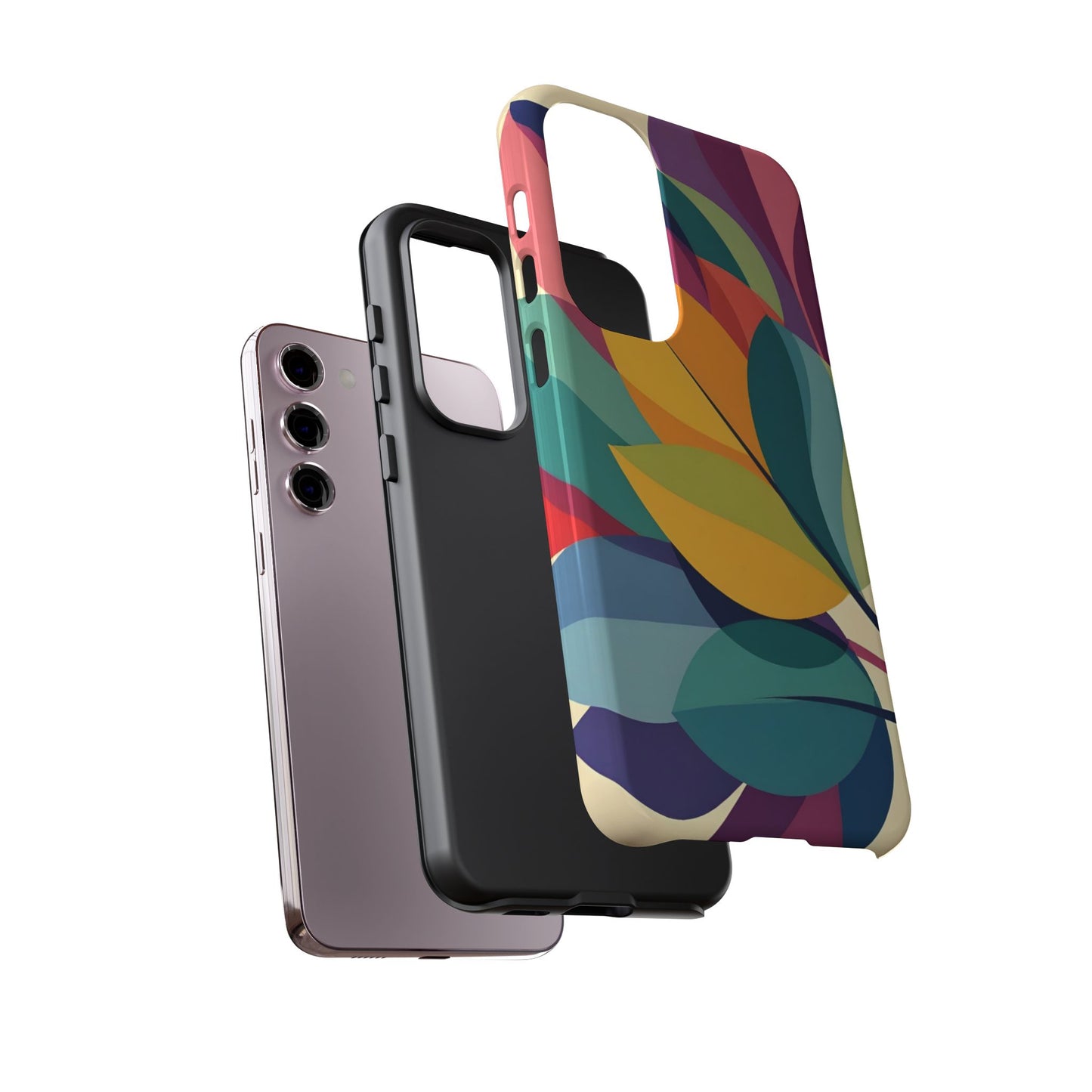 Colorful Leaf Phone Case, Tough TPU Cover, Eco-Friendly Design, Perfect Gift for Nature Lovers, Vibrant Floral Style