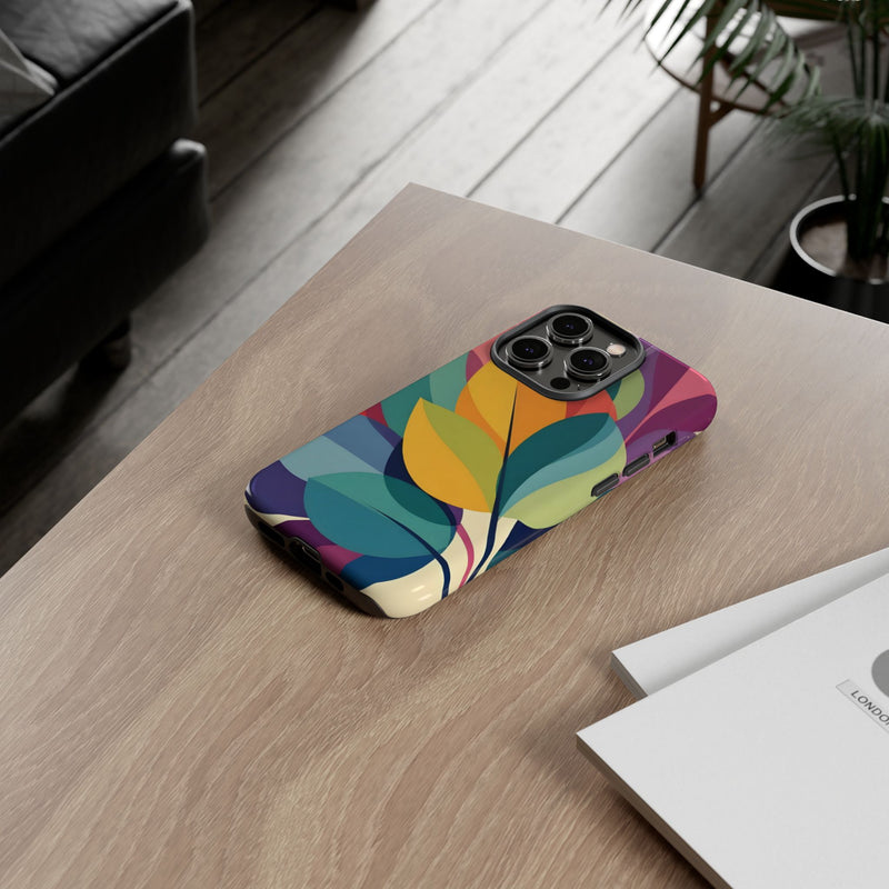 Colorful Leaf Phone Case, Tough TPU Cover, Eco-Friendly Design, Perfect Gift for Nature Lovers, Vibrant Floral Style