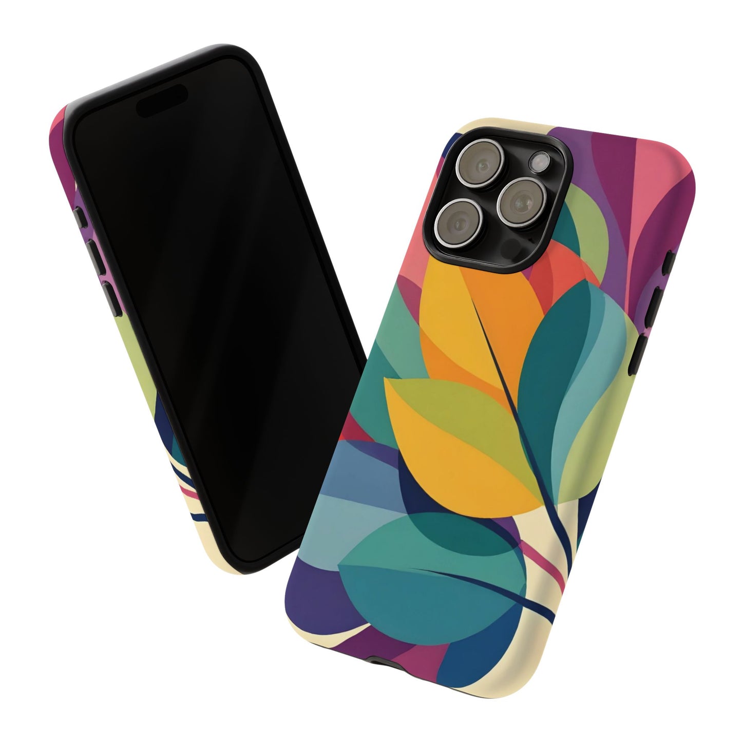 Colorful Leaf Phone Case, Tough TPU Cover, Eco-Friendly Design, Perfect Gift for Nature Lovers, Vibrant Floral Style