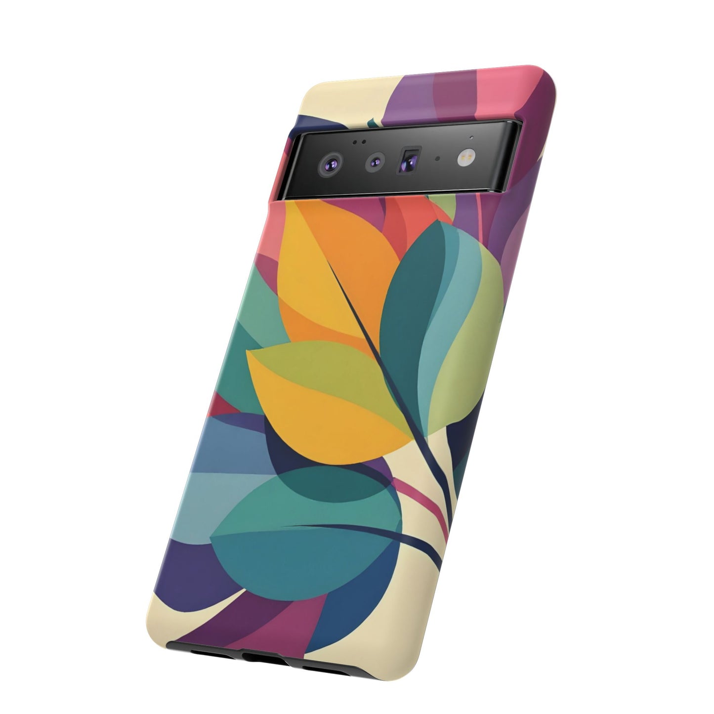 Colorful Leaf Phone Case, Tough TPU Cover, Eco-Friendly Design, Perfect Gift for Nature Lovers, Vibrant Floral Style