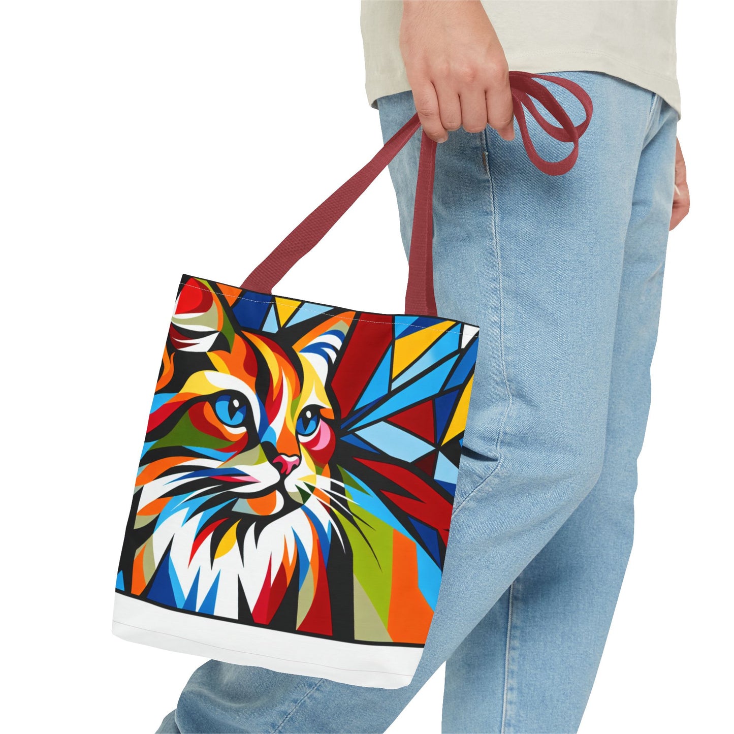 Colorful Cat Art Tote Bag - Stylish & Eco-Friendly
