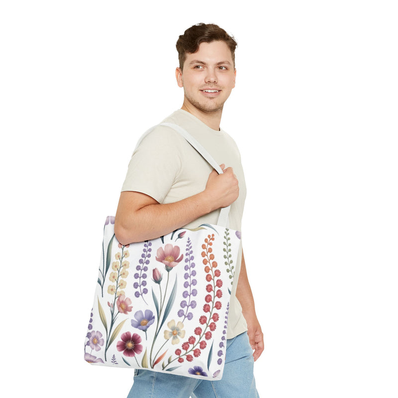 Floral Tote Bag, Stylish Shopping Bag, Reusable Grocery Tote, Summer Outing Purse, Eco-Friendly Gift, Flower Pattern Accessory