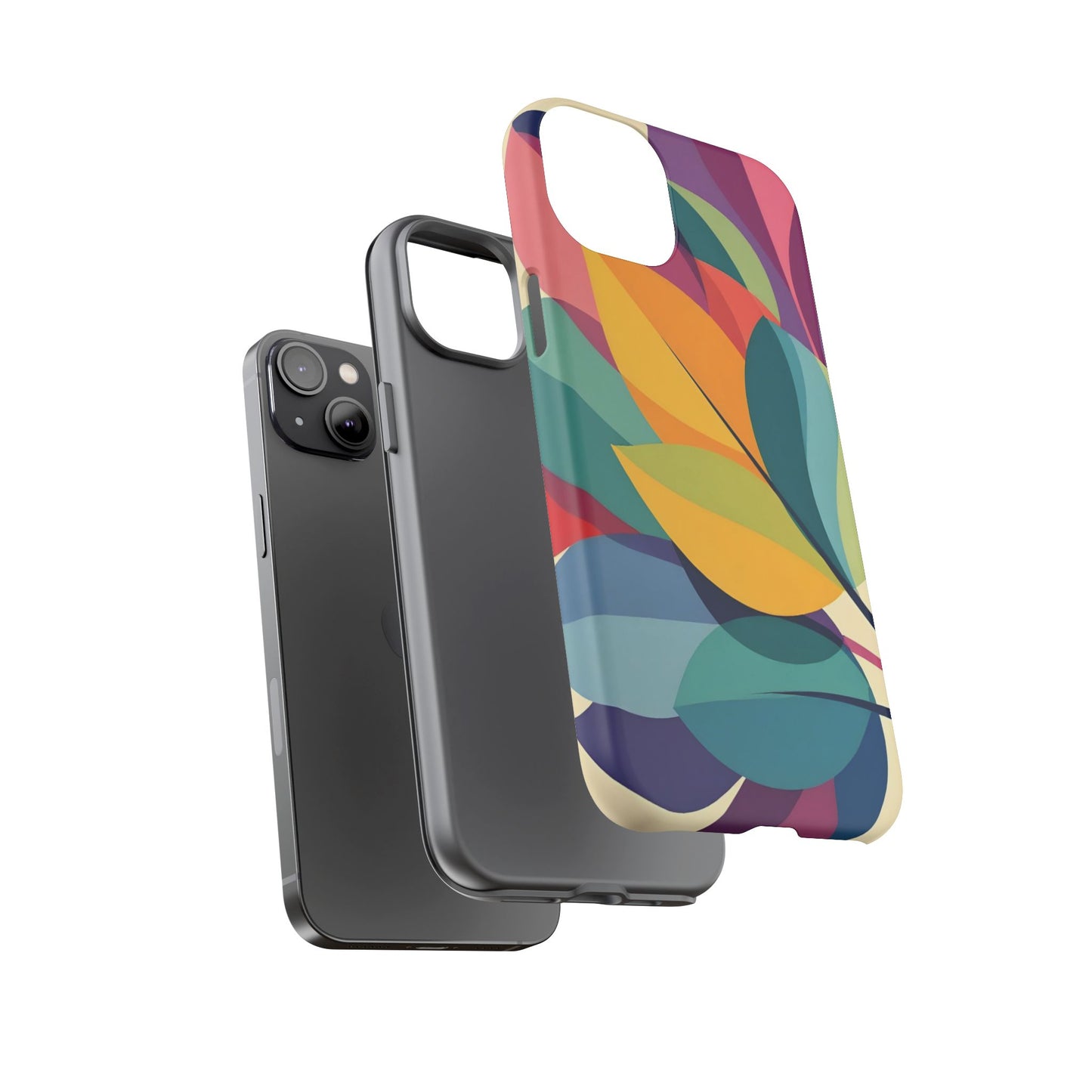 Colorful Leaf Phone Case, Tough TPU Cover, Eco-Friendly Design, Perfect Gift for Nature Lovers, Vibrant Floral Style
