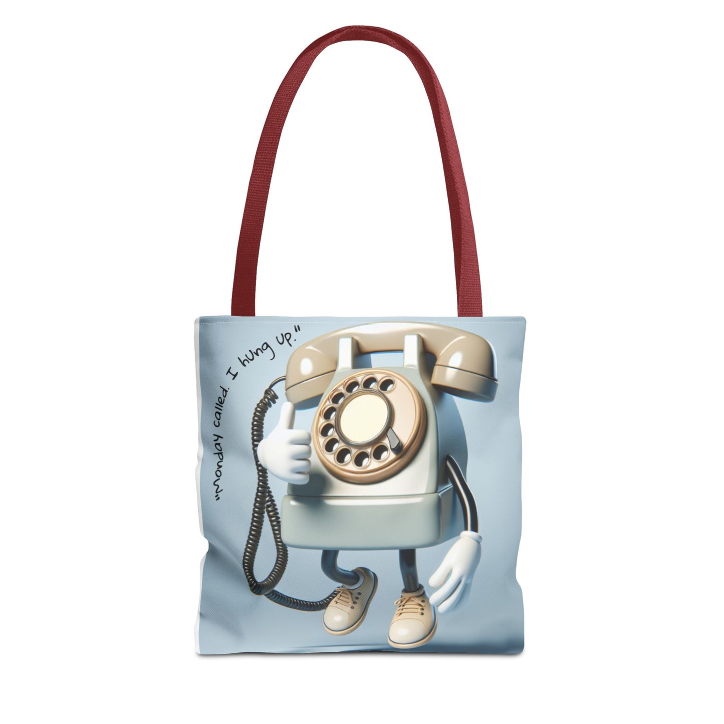 Vintage Phone Monday Tote Bag – Whimsical Design, Perfect for Casual Days