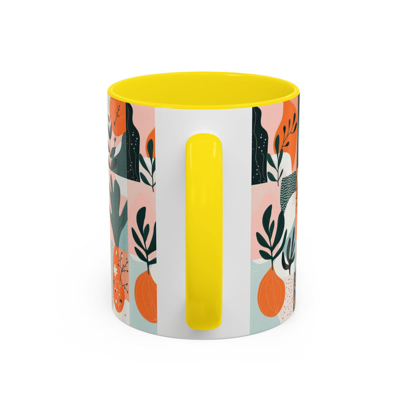 Botanical Accent Coffee Mug - Colorful Floral Design (11, 15oz)
