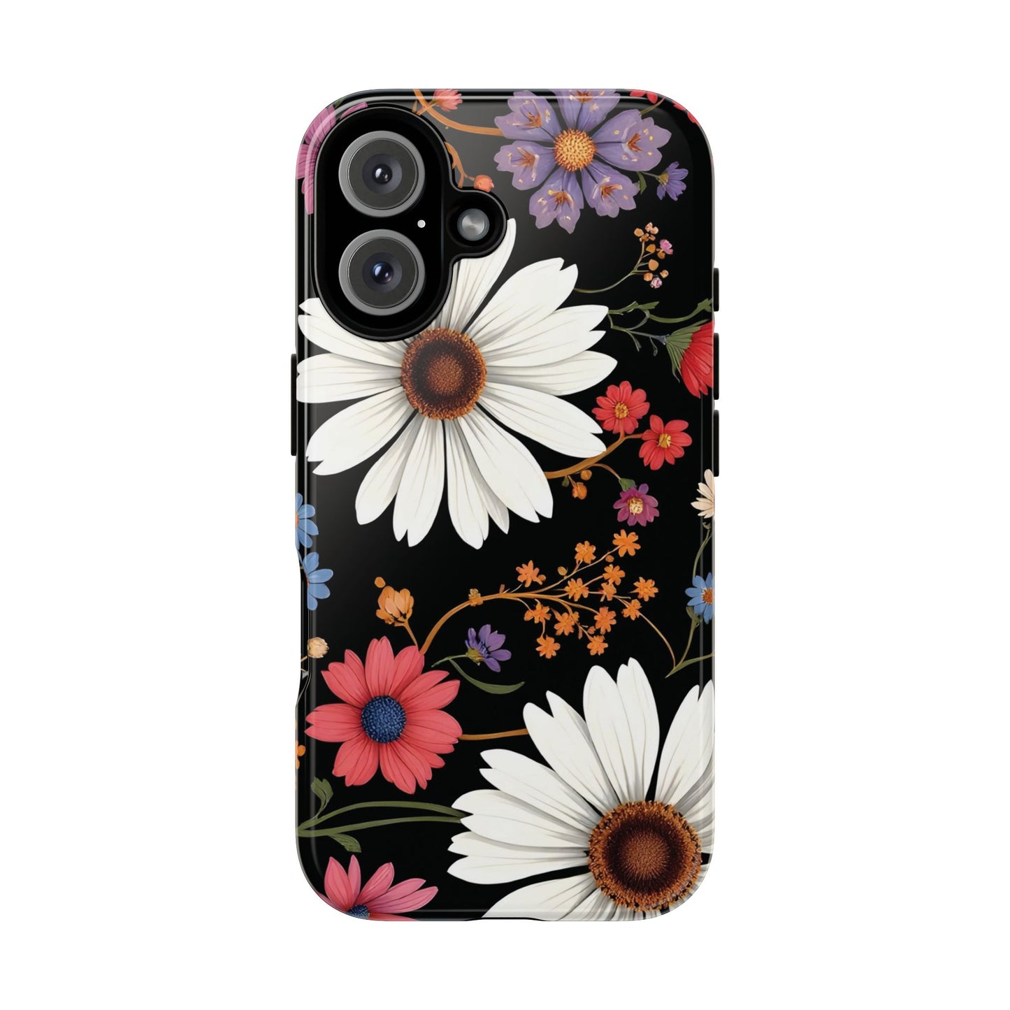 Floral Tough Phone Case - Elegant Daisy Design for Nature Lovers