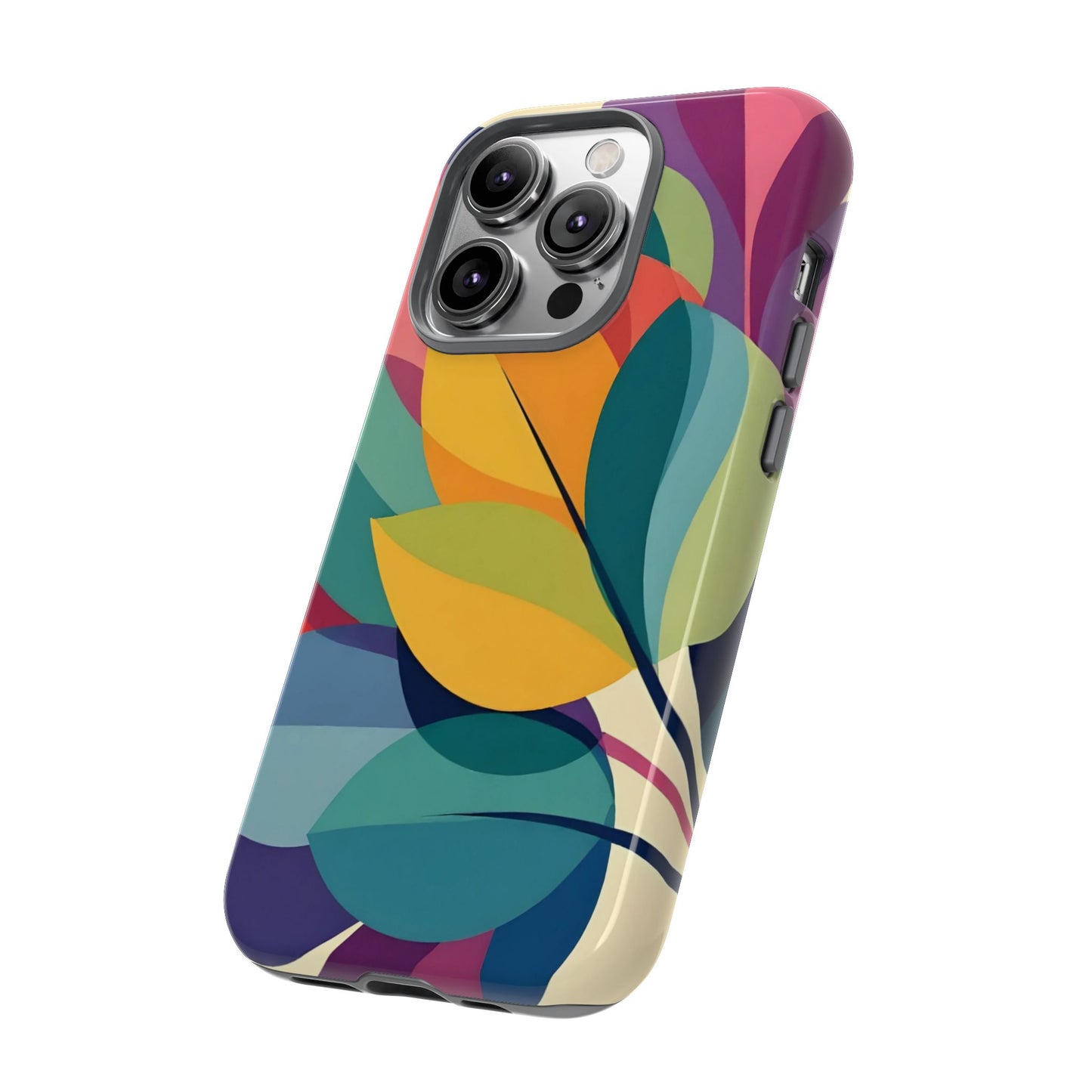Colorful Leaf Phone Case, Tough TPU Cover, Eco-Friendly Design, Perfect Gift for Nature Lovers, Vibrant Floral Style