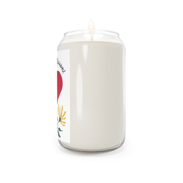 Love You Mom! Scented Candle - Heart & Floral Design - Perfect Gift for Mother's Day