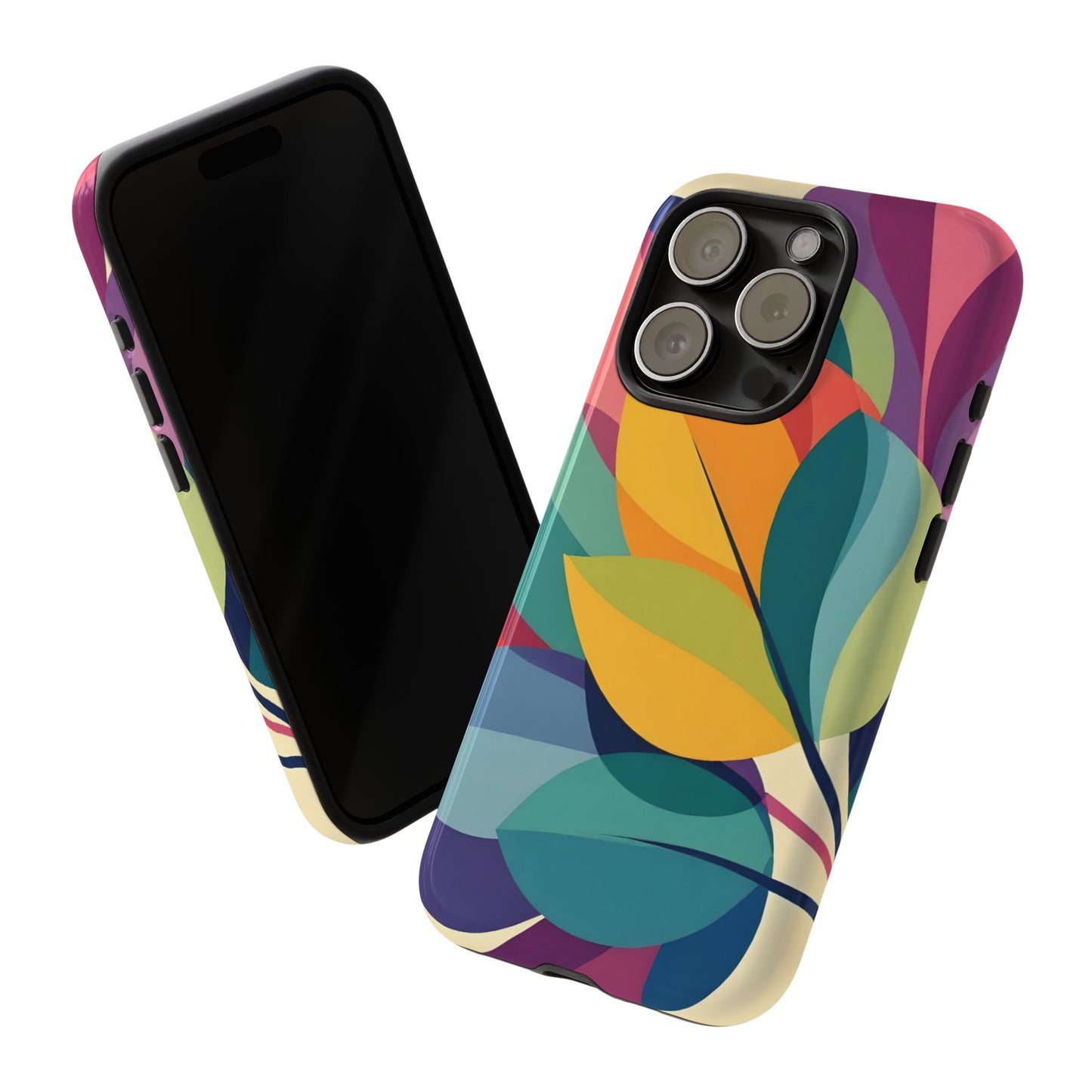 Colorful Leaf Phone Case, Tough TPU Cover, Eco-Friendly Design, Perfect Gift for Nature Lovers, Vibrant Floral Style