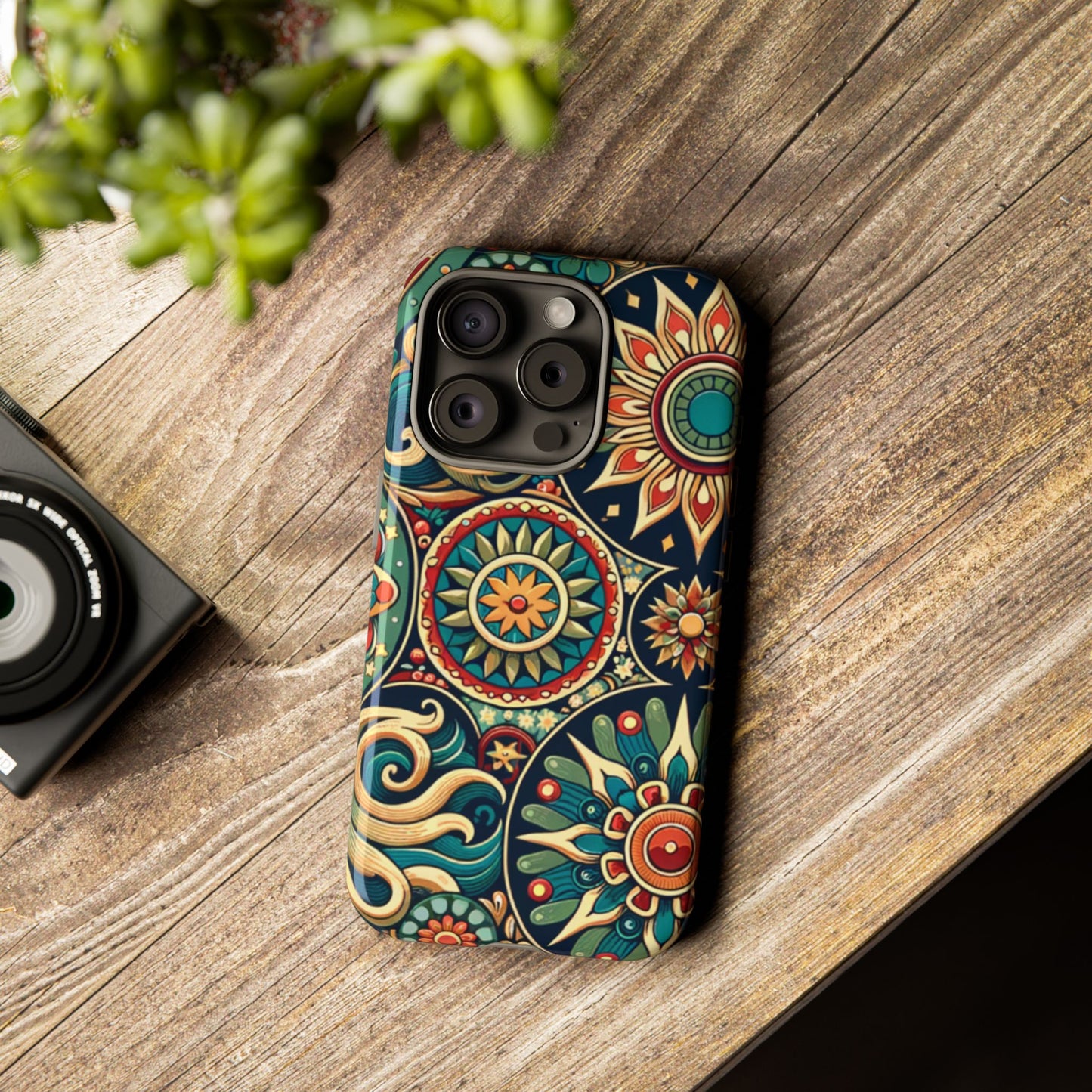 Boho Phone Case with Colorful Mandala Design, Stylish Phone Cover, Trendy Case for Women, Gift for Her, Bohemian Style Accessories