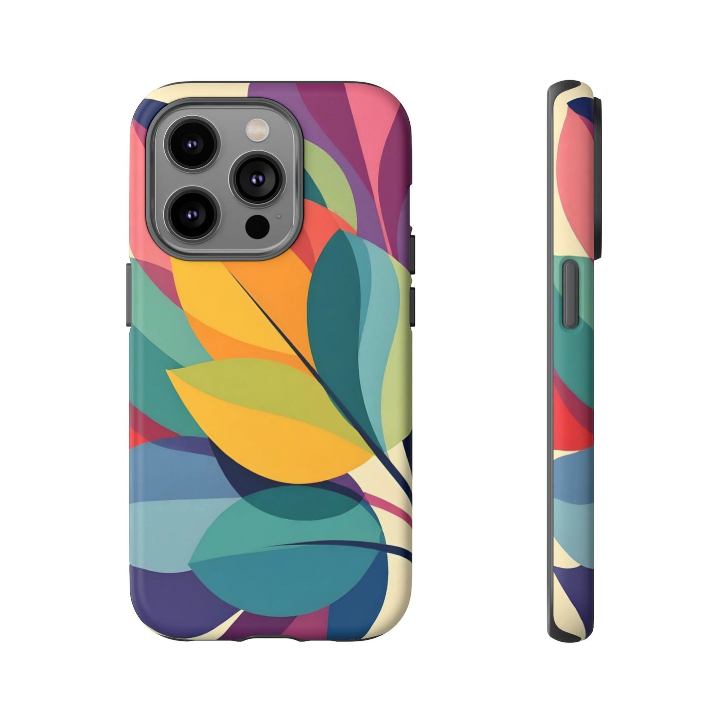 Colorful Leaf Phone Case, Tough TPU Cover, Eco-Friendly Design, Perfect Gift for Nature Lovers, Vibrant Floral Style
