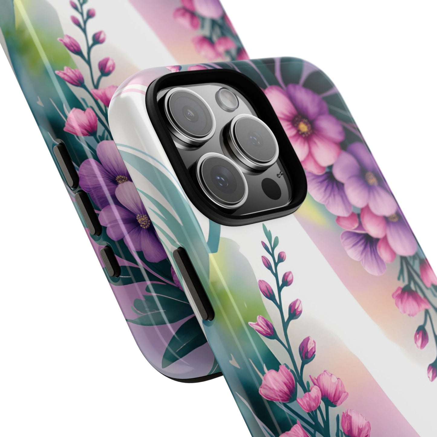 Floral Phone Case with Tough Protection, Stylish Cover for Smartphone, Flower Design Case, Gift for Her, Customizable Phone Accessories