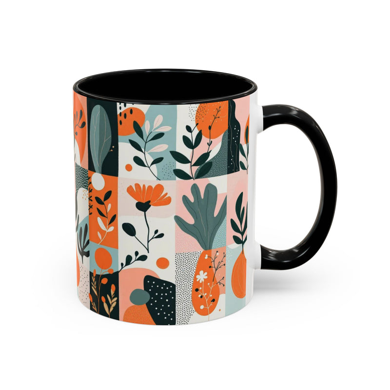 Botanical Accent Coffee Mug - Colorful Floral Design (11, 15oz)