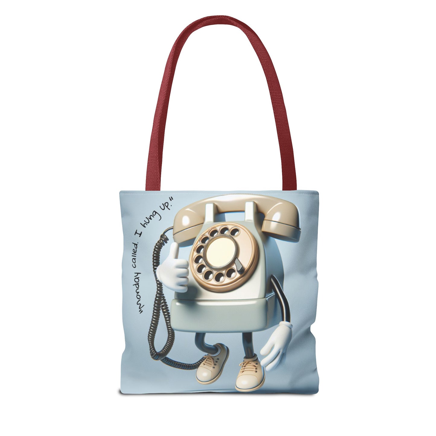 Vintage Phone Monday Tote Bag – Whimsical Design, Perfect for Casual Days