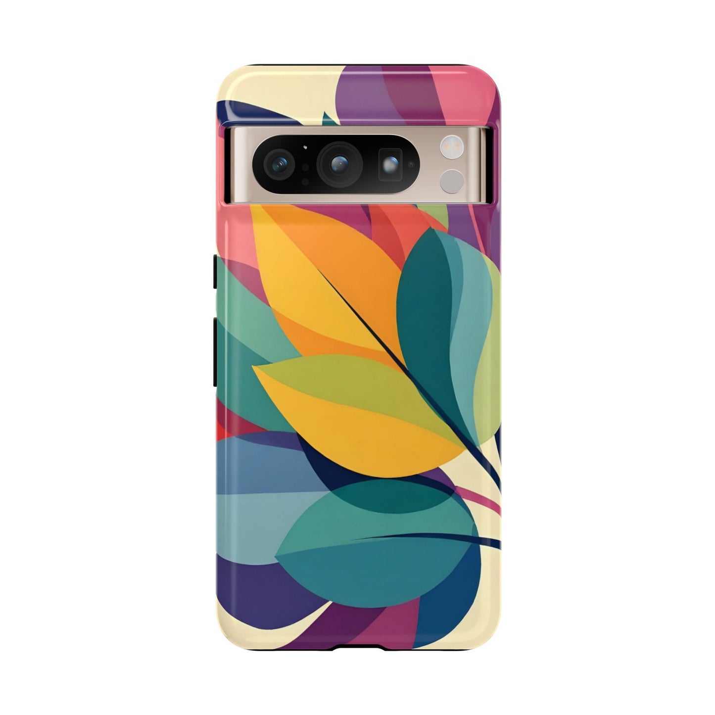 Colorful Leaf Phone Case, Tough TPU Cover, Eco-Friendly Design, Perfect Gift for Nature Lovers, Vibrant Floral Style