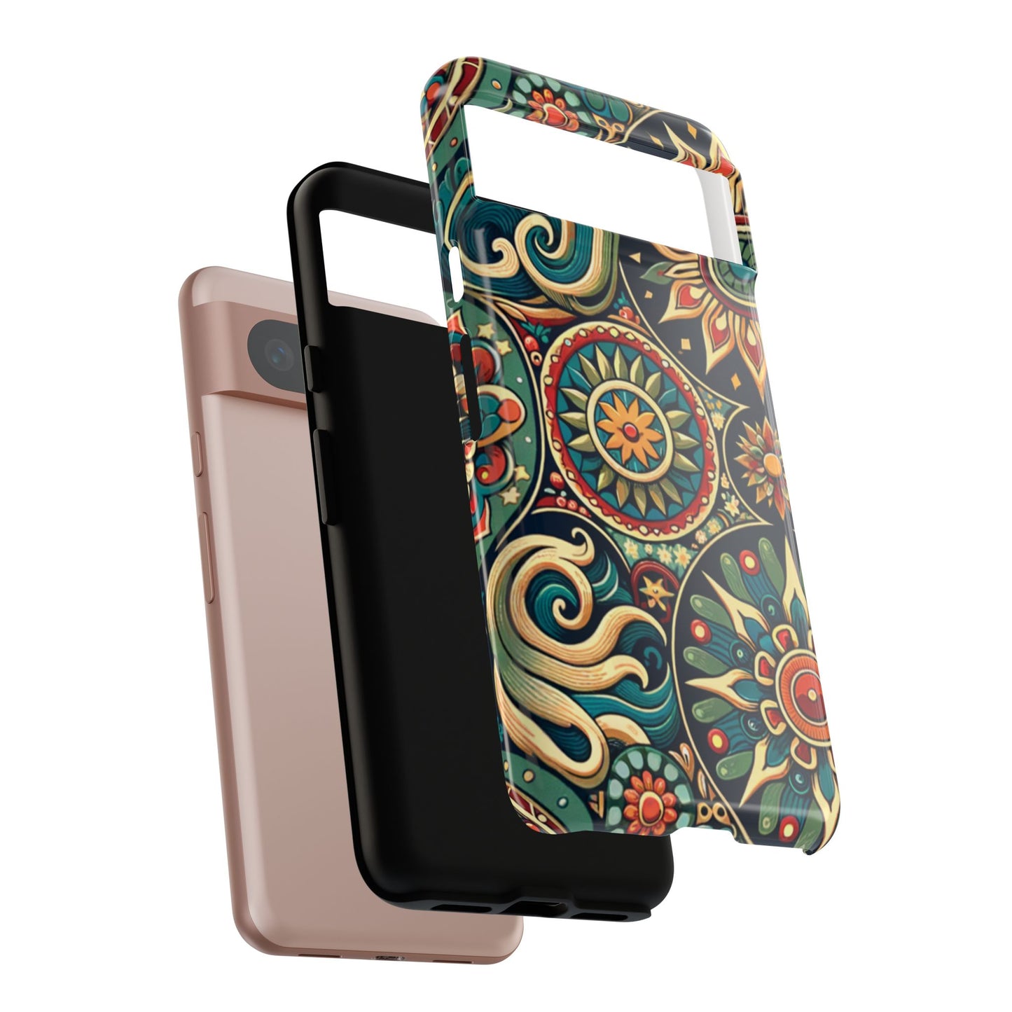 Boho Phone Case with Colorful Mandala Design, Stylish Phone Cover, Trendy Case for Women, Gift for Her, Bohemian Style Accessories