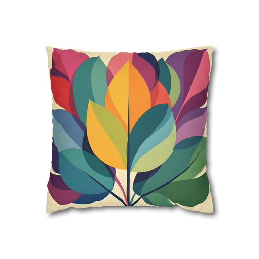 Colorful Floral Square Pillowcase, Decorative Cushion Cover for Home Decor, Cozy Accent for Living Room or Bedroom
