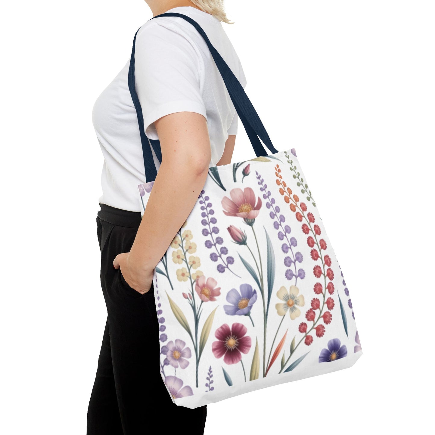 Floral Tote Bag, Stylish Shopping Bag, Reusable Grocery Tote, Summer Outing Purse, Eco-Friendly Gift, Flower Pattern Accessory