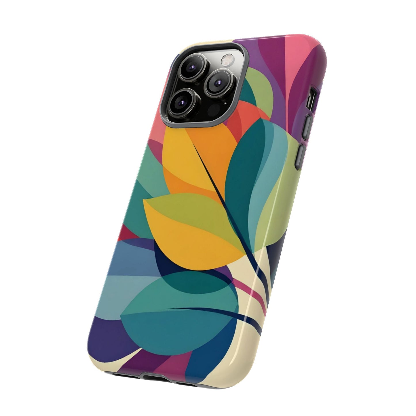 Colorful Leaf Phone Case, Tough TPU Cover, Eco-Friendly Design, Perfect Gift for Nature Lovers, Vibrant Floral Style