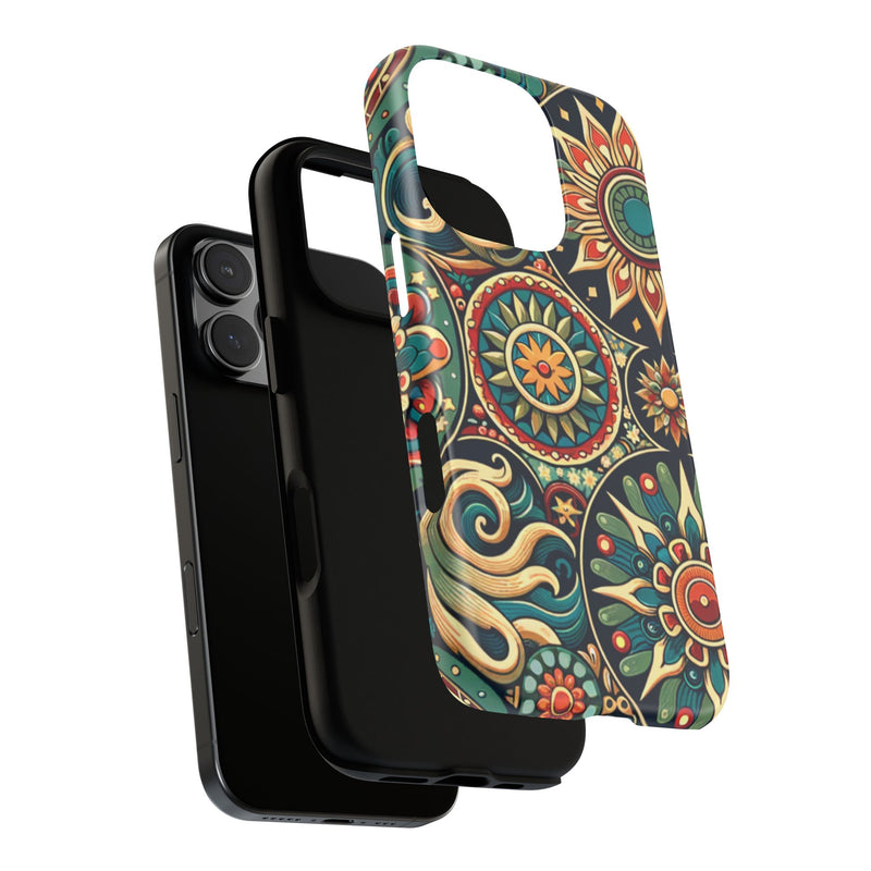Boho Phone Case with Colorful Mandala Design, Stylish Phone Cover, Trendy Case for Women, Gift for Her, Bohemian Style Accessories