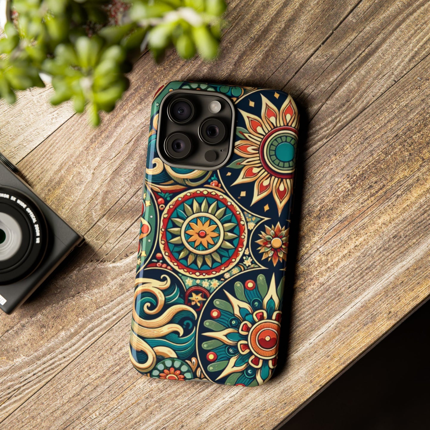 Boho Phone Case with Colorful Mandala Design, Stylish Phone Cover, Trendy Case for Women, Gift for Her, Bohemian Style Accessories