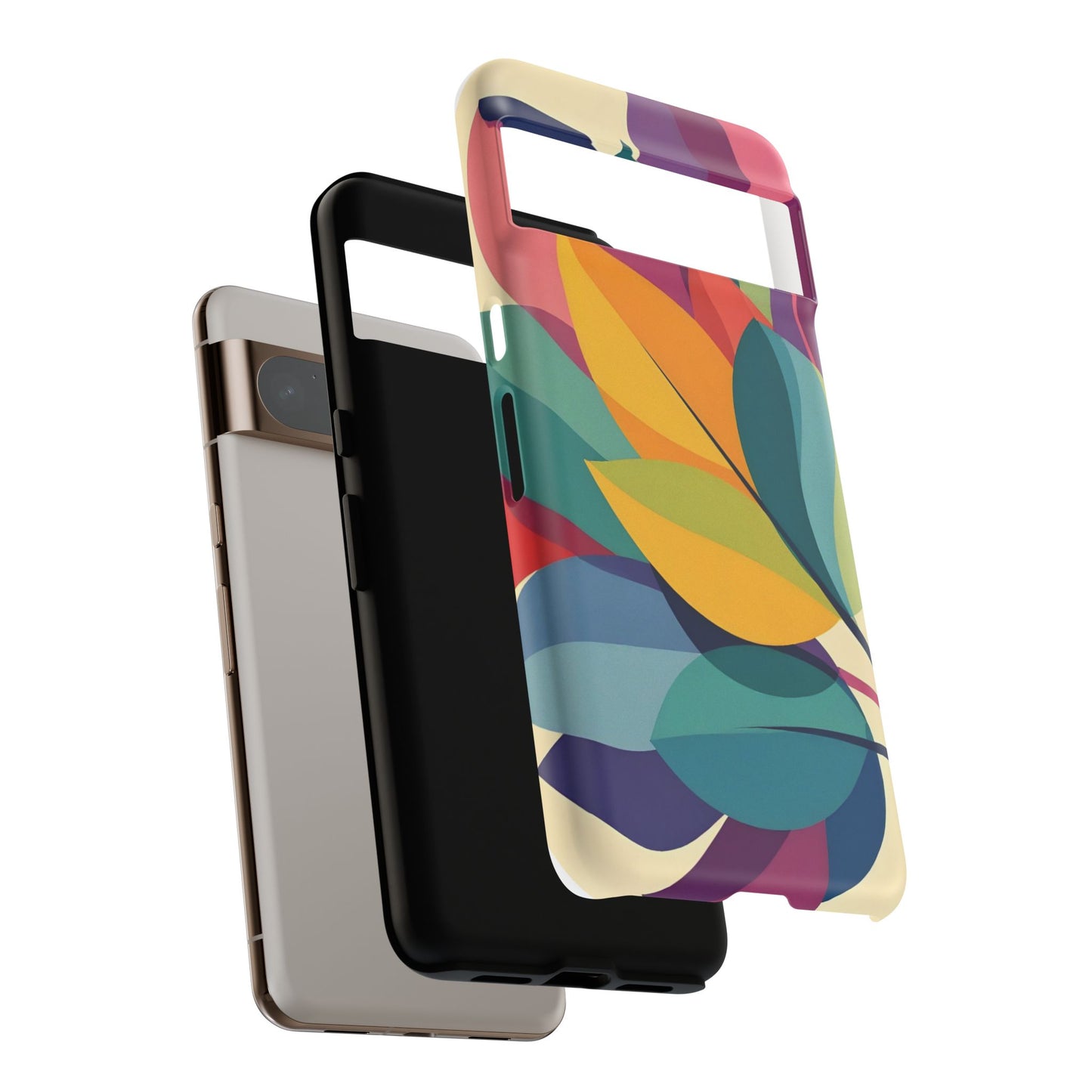 Colorful Leaf Phone Case, Tough TPU Cover, Eco-Friendly Design, Perfect Gift for Nature Lovers, Vibrant Floral Style