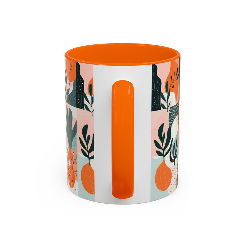 Botanical Accent Coffee Mug - Colorful Floral Design (11, 15oz)