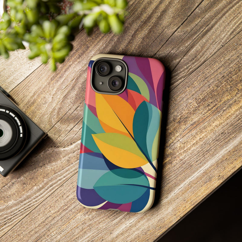 Colorful Leaf Phone Case, Tough TPU Cover, Eco-Friendly Design, Perfect Gift for Nature Lovers, Vibrant Floral Style
