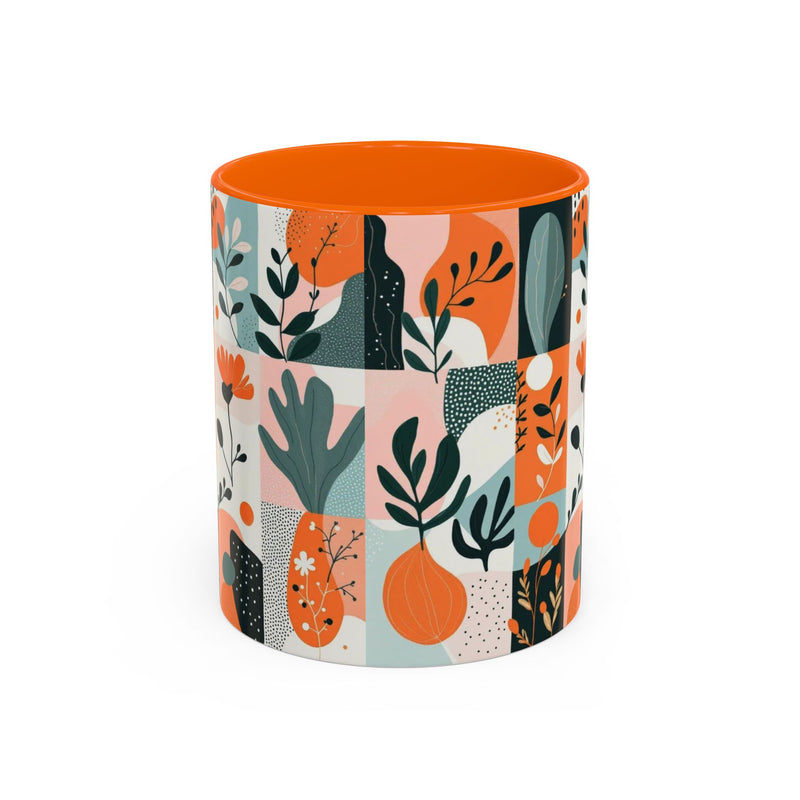 Botanical Accent Coffee Mug - Colorful Floral Design (11, 15oz)