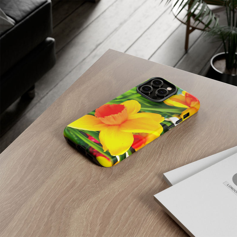 Floral Tough Case for iPhone - Bright Yellow Flower Design