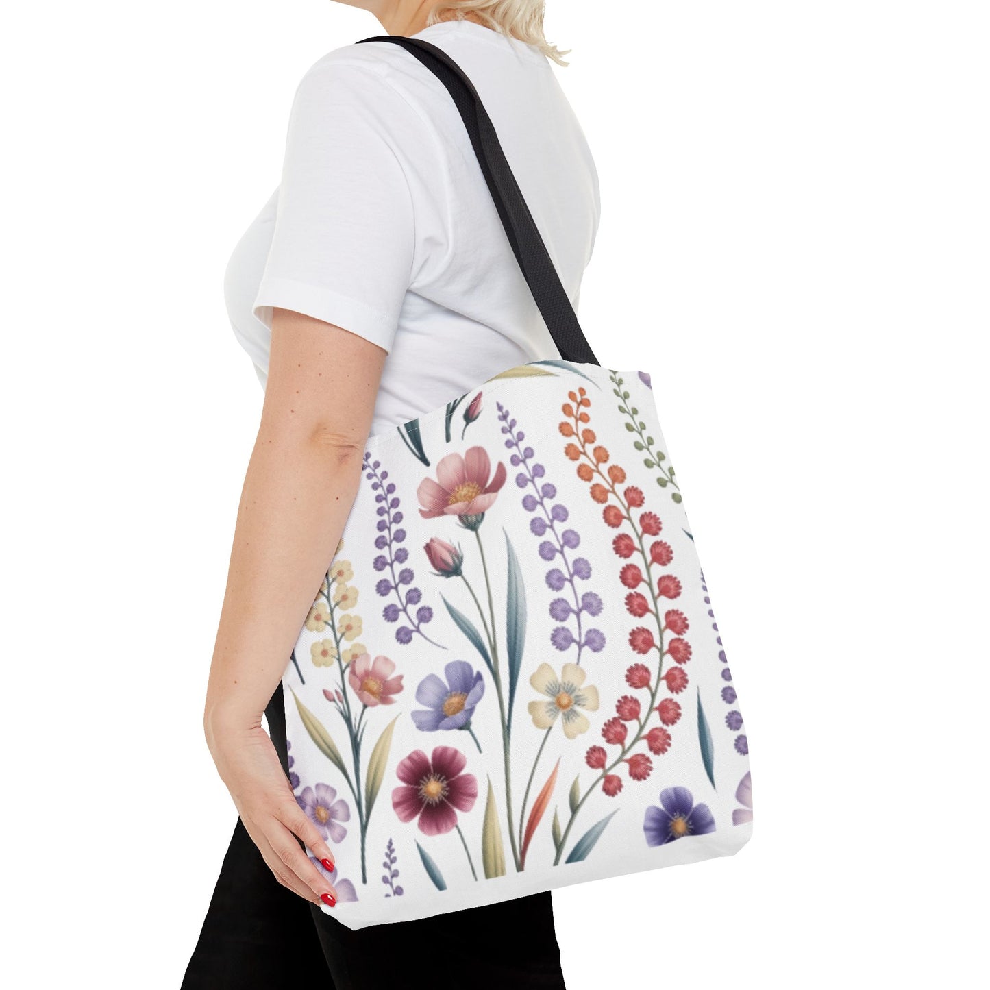 Floral Tote Bag, Stylish Shopping Bag, Reusable Grocery Tote, Summer Outing Purse, Eco-Friendly Gift, Flower Pattern Accessory