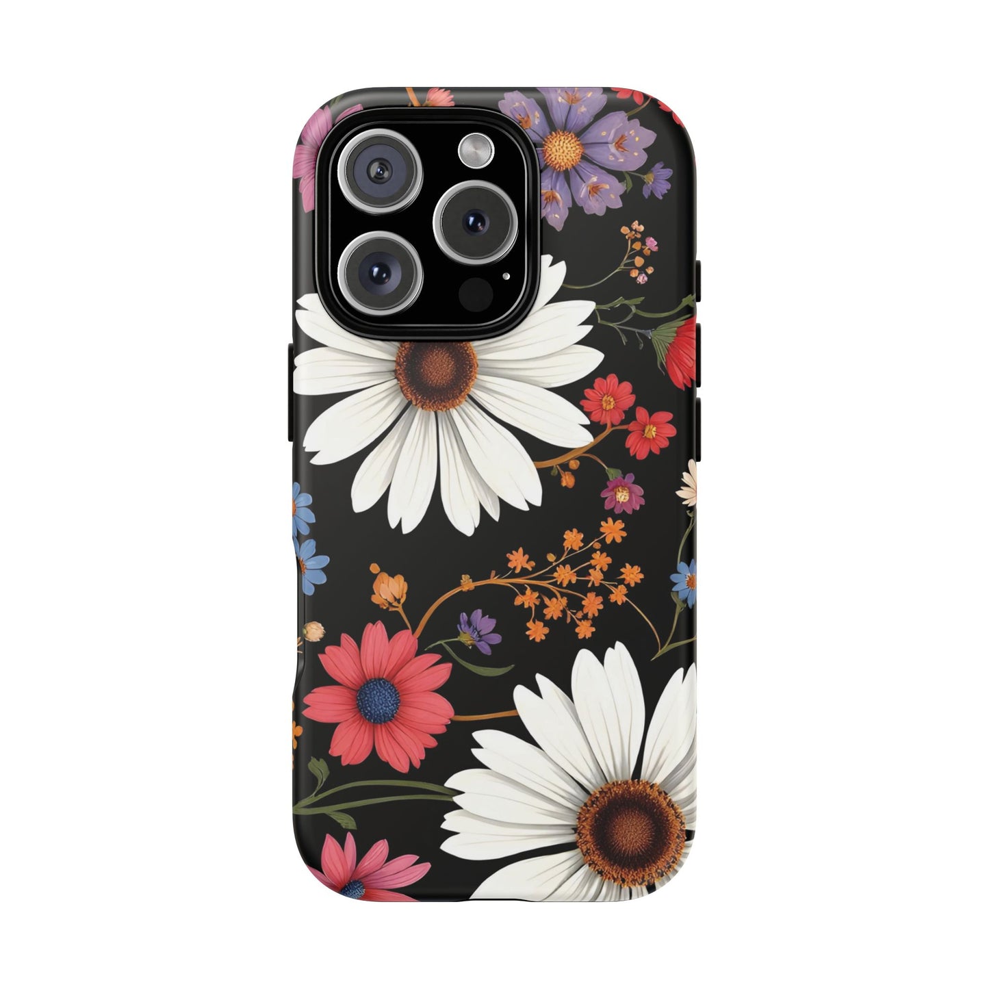 Floral Tough Phone Case - Elegant Daisy Design for Nature Lovers