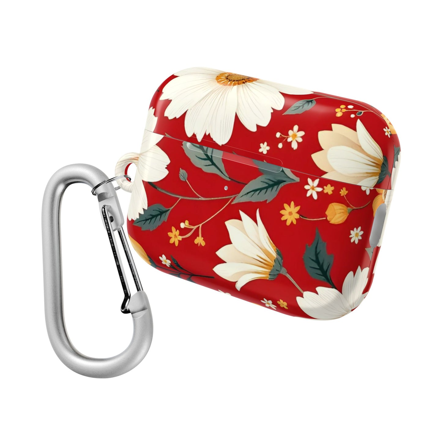 Floral AirPod Case - Vibrant Red Flower Design for Stylish Protection