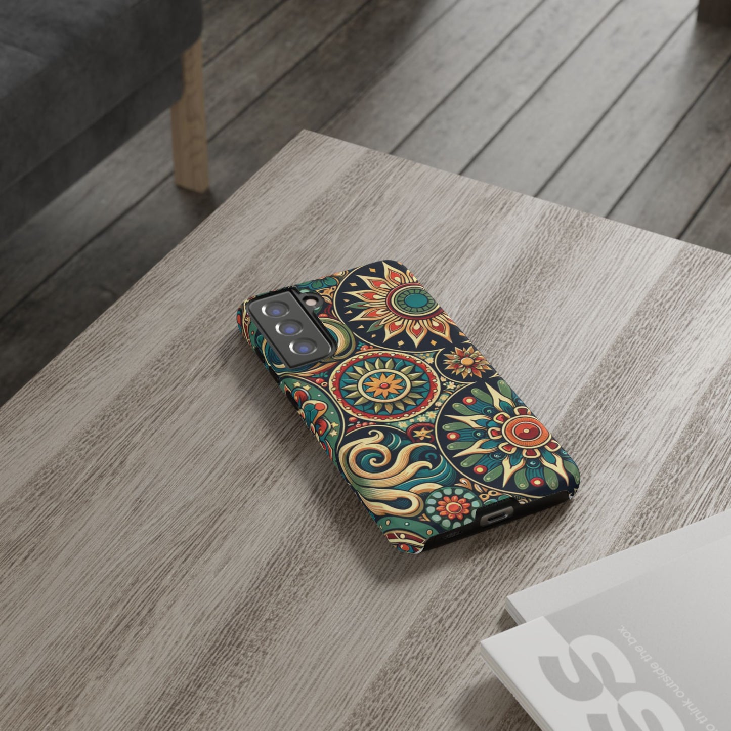 Boho Phone Case with Colorful Mandala Design, Stylish Phone Cover, Trendy Case for Women, Gift for Her, Bohemian Style Accessories