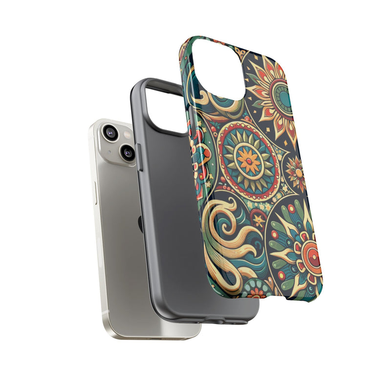 Boho Phone Case with Colorful Mandala Design, Stylish Phone Cover, Trendy Case for Women, Gift for Her, Bohemian Style Accessories