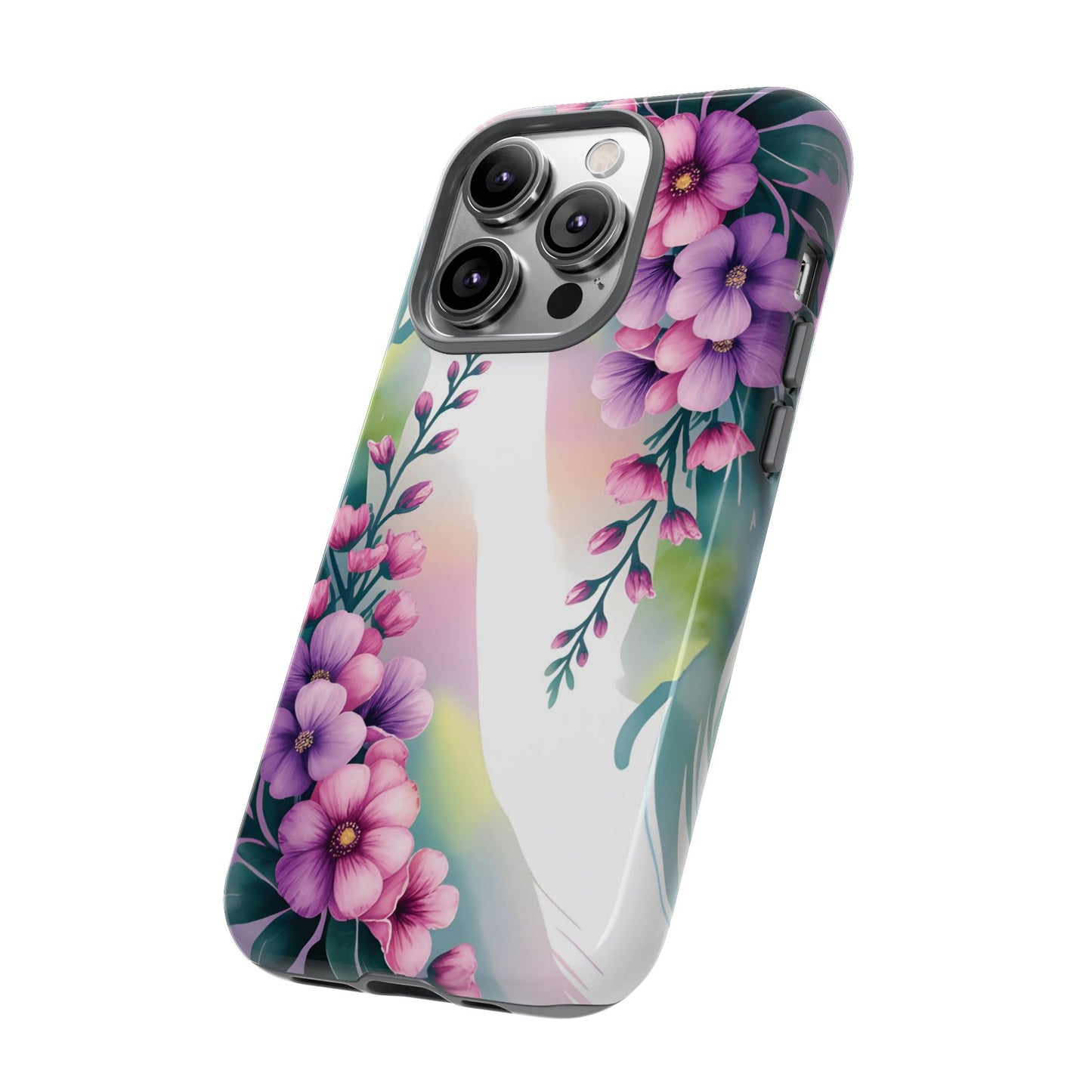 Floral Phone Case with Tough Protection, Stylish Cover for Smartphone, Flower Design Case, Gift for Her, Customizable Phone Accessories