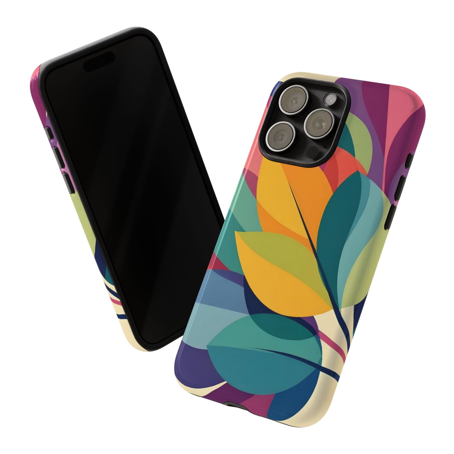 Colorful Leaf Phone Case, Tough TPU Cover, Eco-Friendly Design, Perfect Gift for Nature Lovers, Vibrant Floral Style