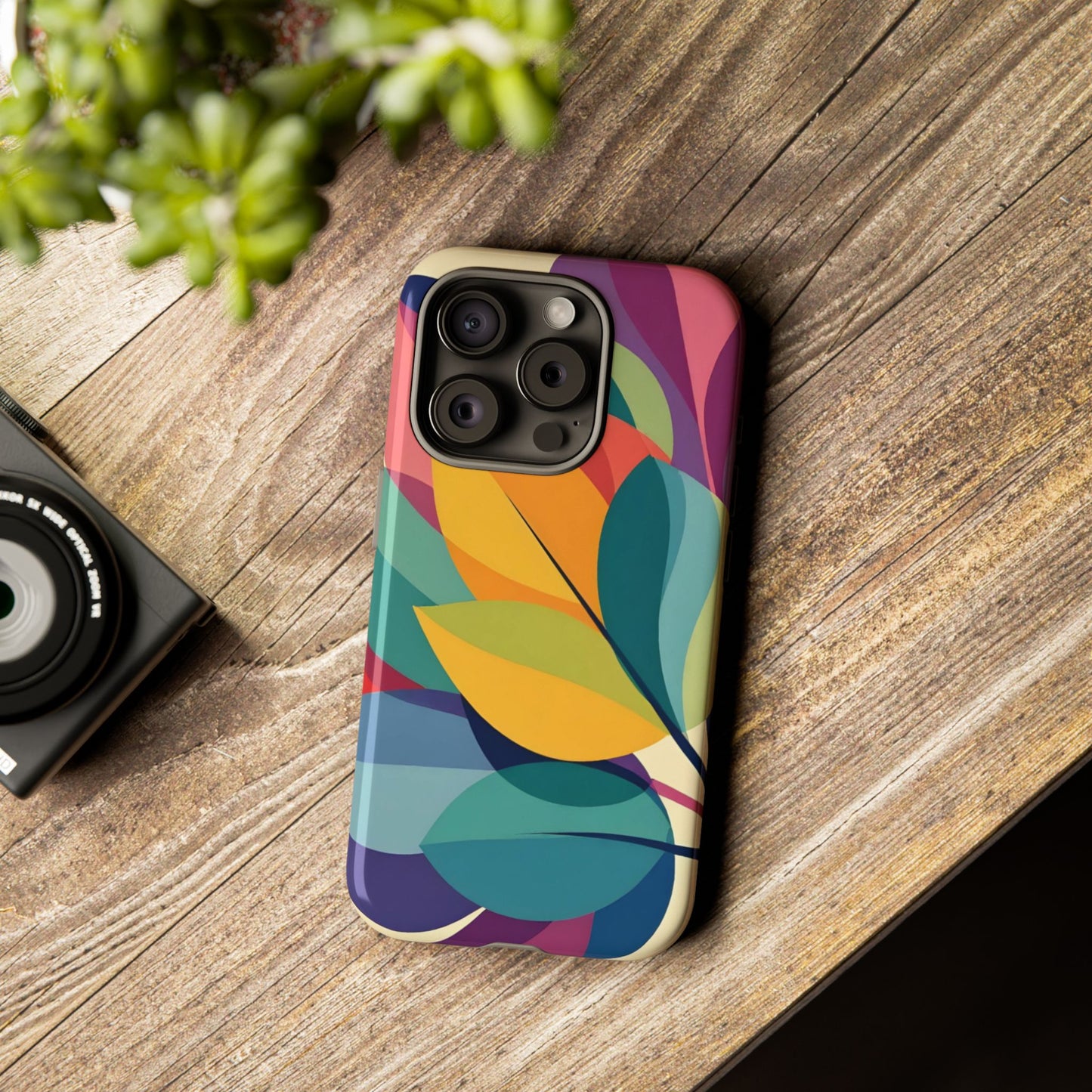 Colorful Leaf Phone Case, Tough TPU Cover, Eco-Friendly Design, Perfect Gift for Nature Lovers, Vibrant Floral Style