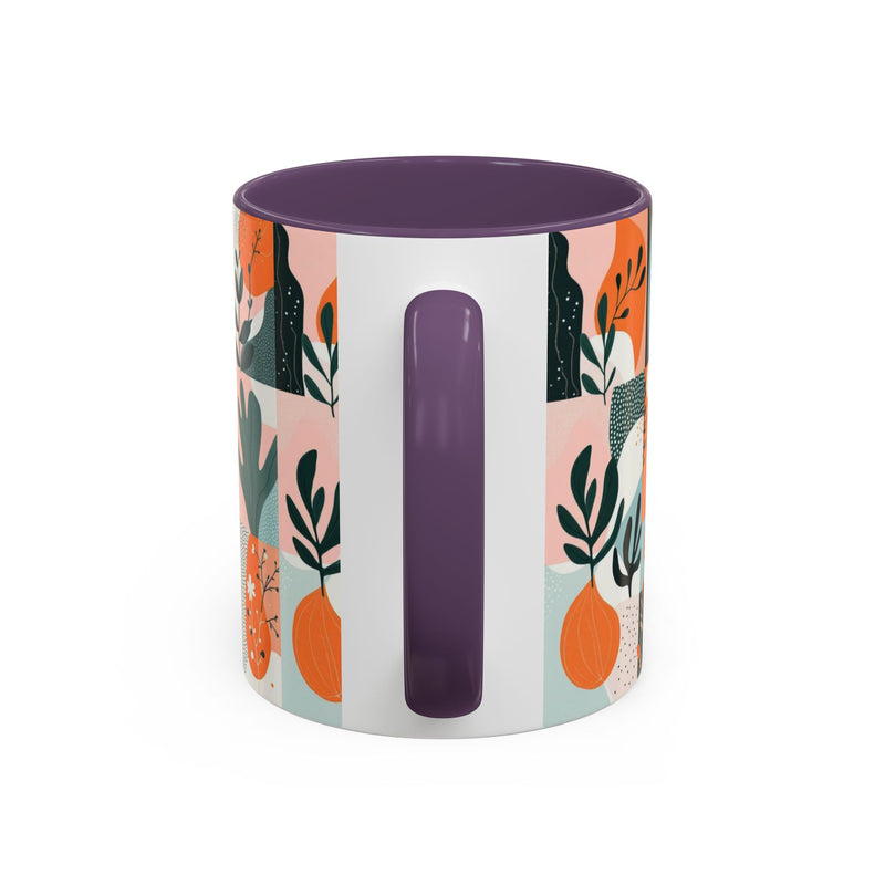 Botanical Accent Coffee Mug - Colorful Floral Design (11, 15oz)