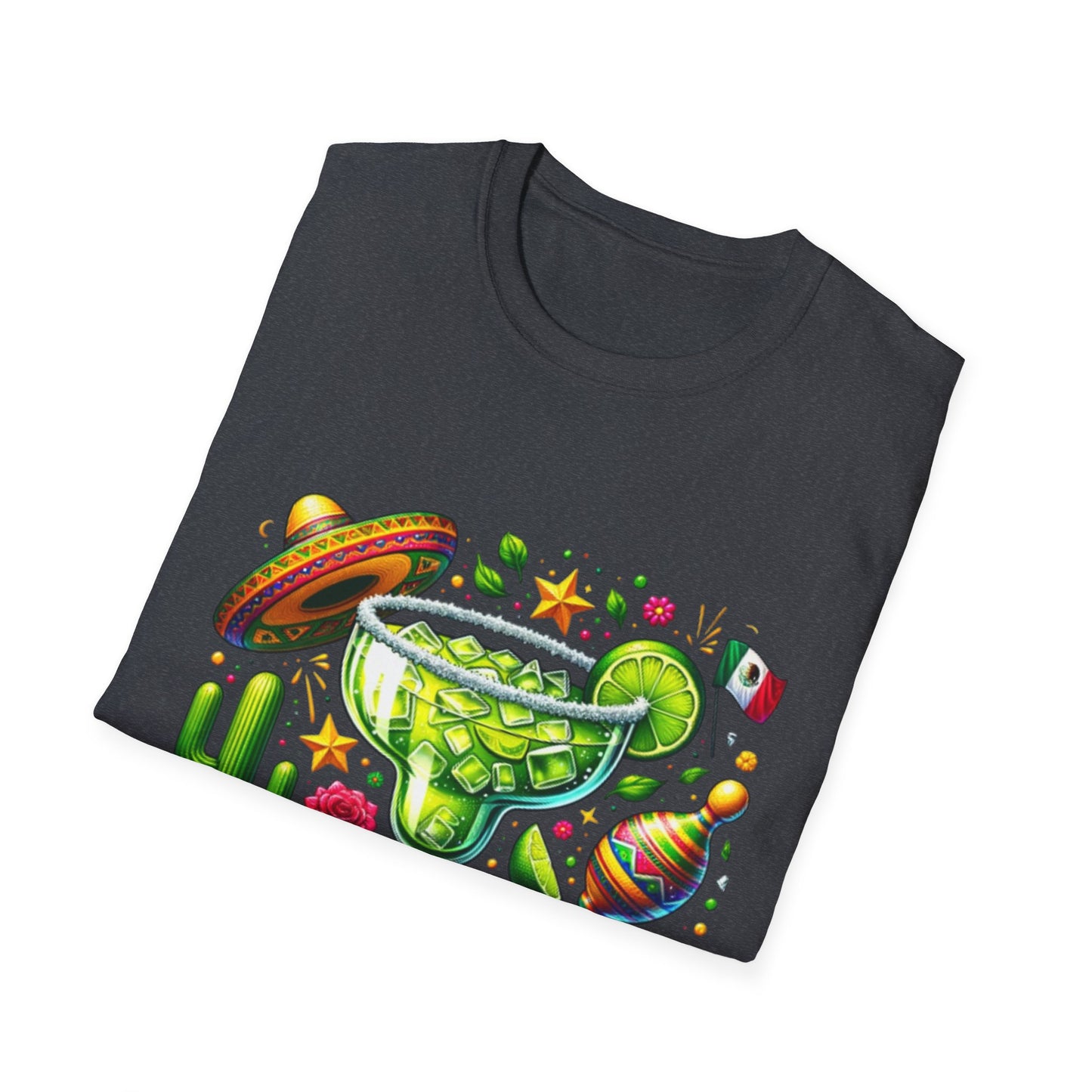 Fiesta Vibes Unisex Softstyle T-Shirt - Colorful Margarita Design