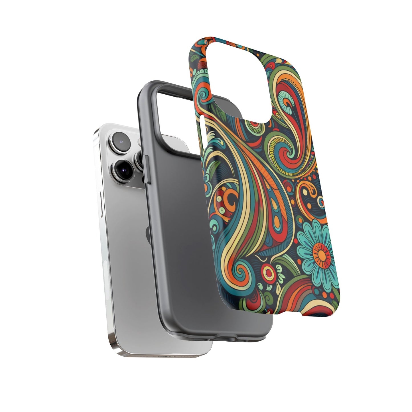 Bohemian Floral Phone Case - Colorful Tough Cover for Stylish Protection