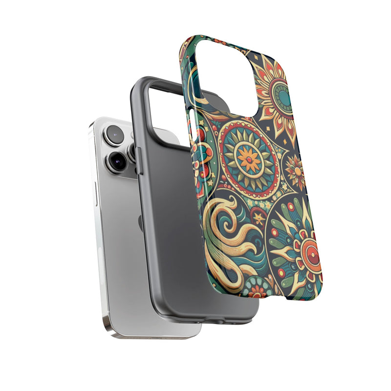 Boho Phone Case with Colorful Mandala Design, Stylish Phone Cover, Trendy Case for Women, Gift for Her, Bohemian Style Accessories