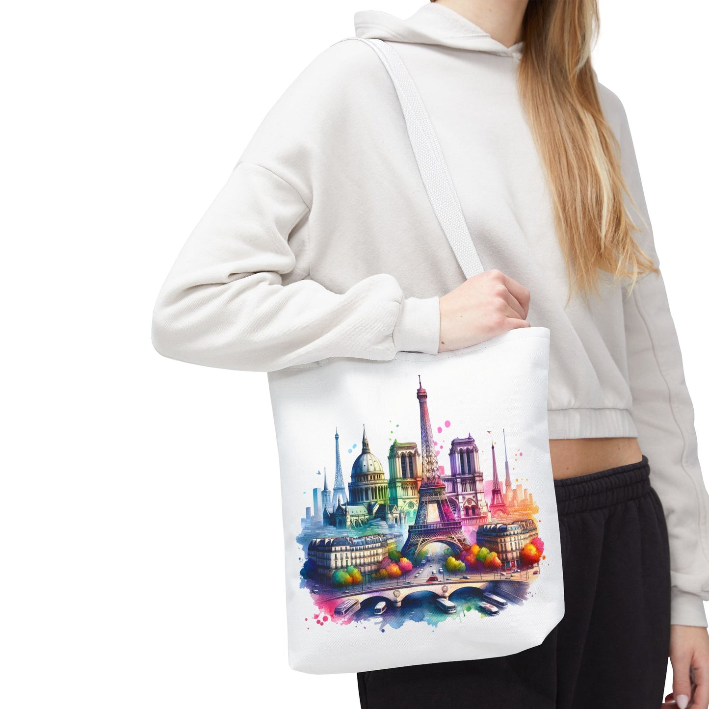 Vibrant Cityscape Tote Bag | Colorful Paris & London Design