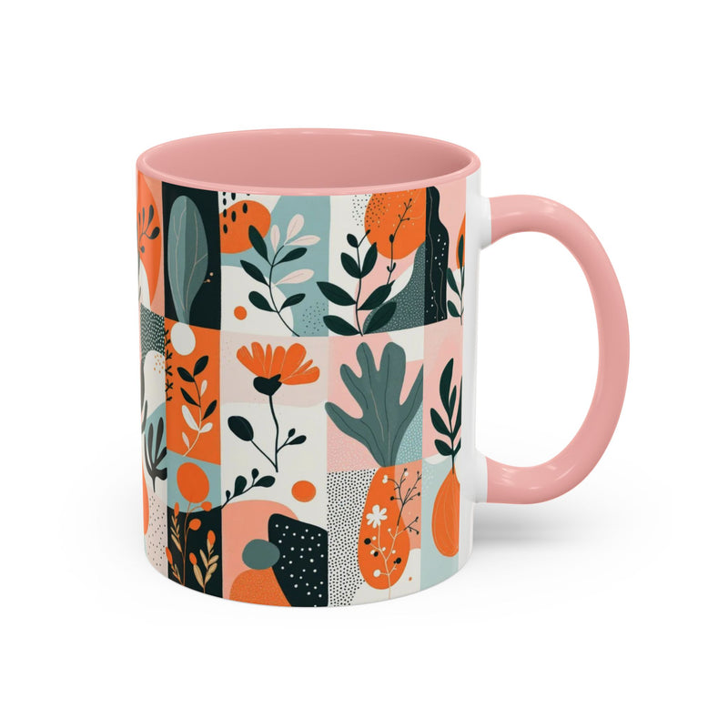 Botanical Accent Coffee Mug - Colorful Floral Design (11, 15oz)