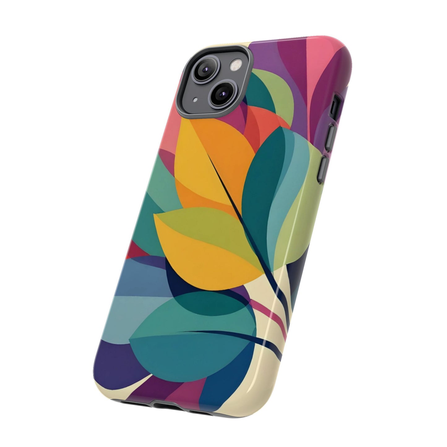 Colorful Leaf Phone Case, Tough TPU Cover, Eco-Friendly Design, Perfect Gift for Nature Lovers, Vibrant Floral Style