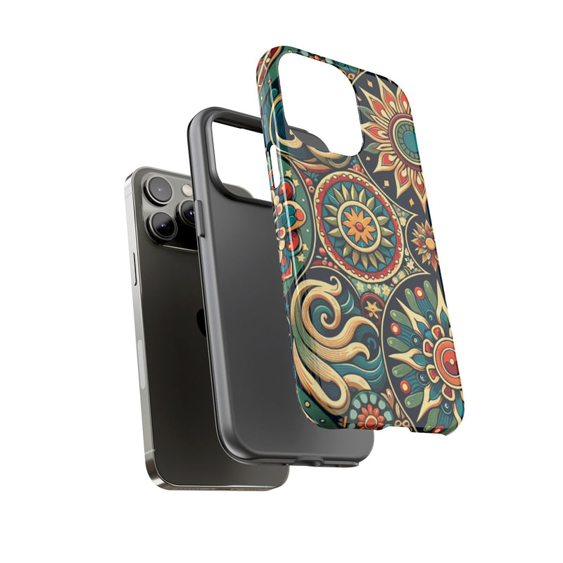 Boho Phone Case with Colorful Mandala Design, Stylish Phone Cover, Trendy Case for Women, Gift for Her, Bohemian Style Accessories