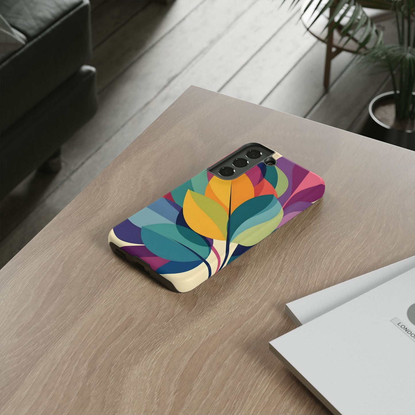 Colorful Leaf Phone Case, Tough TPU Cover, Eco-Friendly Design, Perfect Gift for Nature Lovers, Vibrant Floral Style