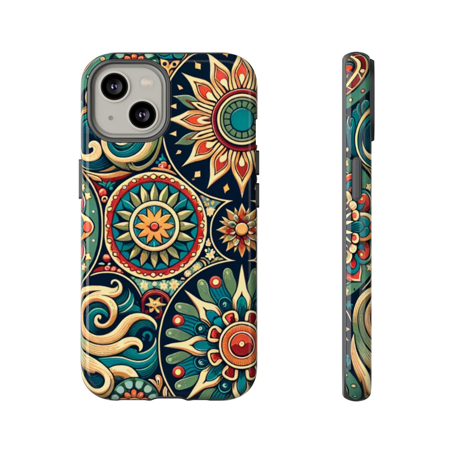 Boho Phone Case with Colorful Mandala Design, Stylish Phone Cover, Trendy Case for Women, Gift for Her, Bohemian Style Accessories