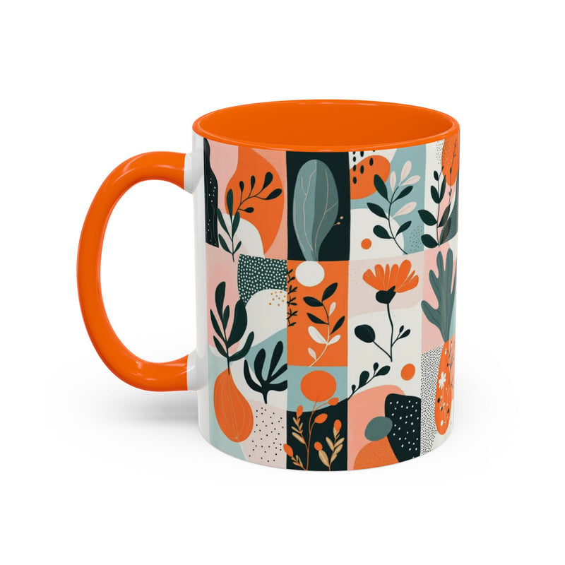 Botanical Accent Coffee Mug - Colorful Floral Design (11, 15oz)