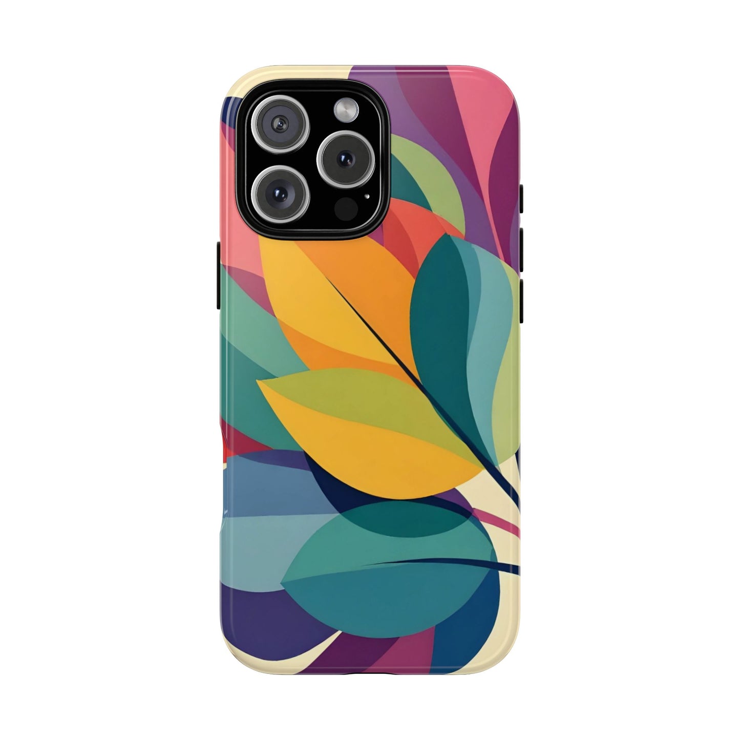 Colorful Leaf Phone Case, Tough TPU Cover, Eco-Friendly Design, Perfect Gift for Nature Lovers, Vibrant Floral Style